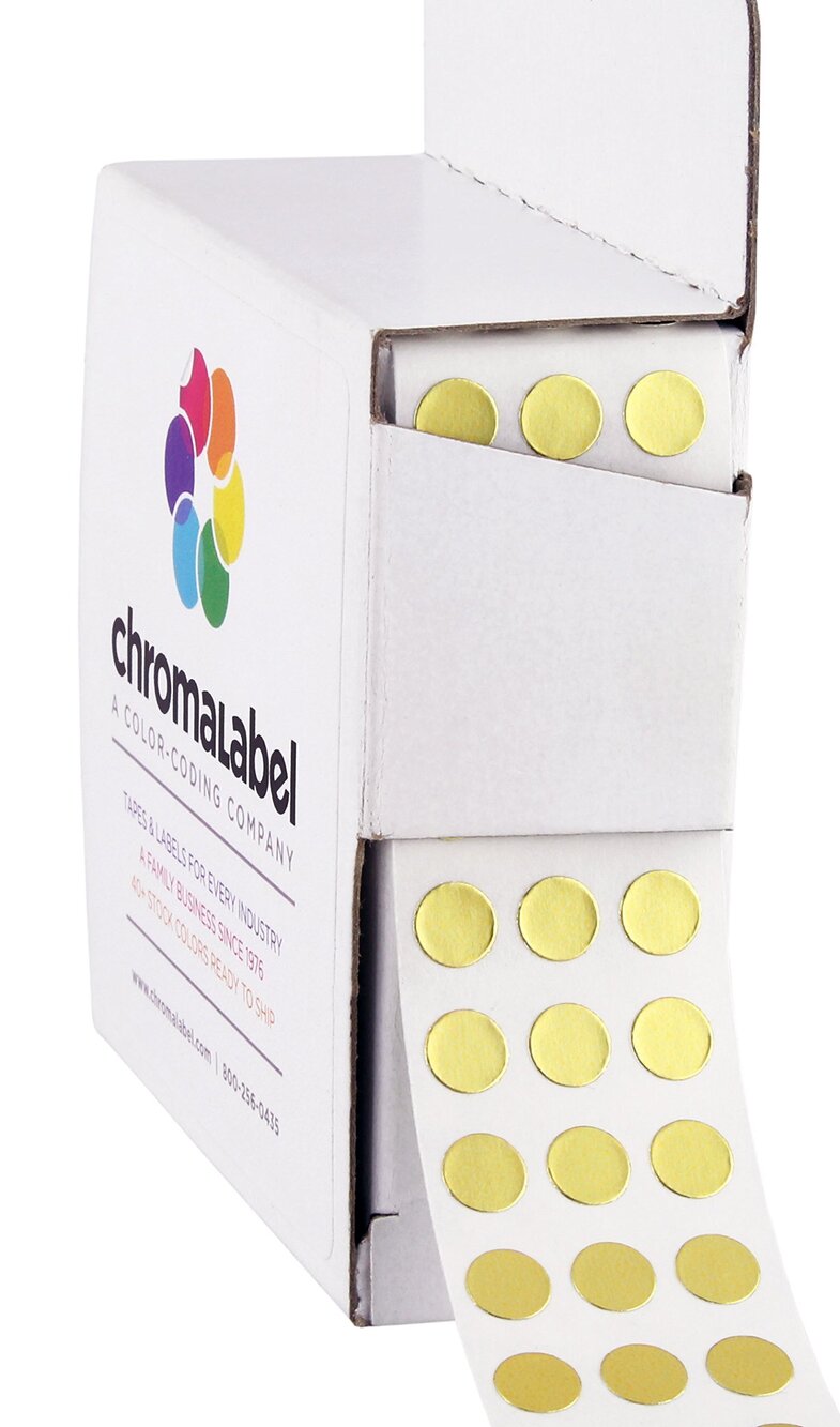 9808 1/4 Inch Circle Sticker Labels, High Visibility Colored Dot Stickers